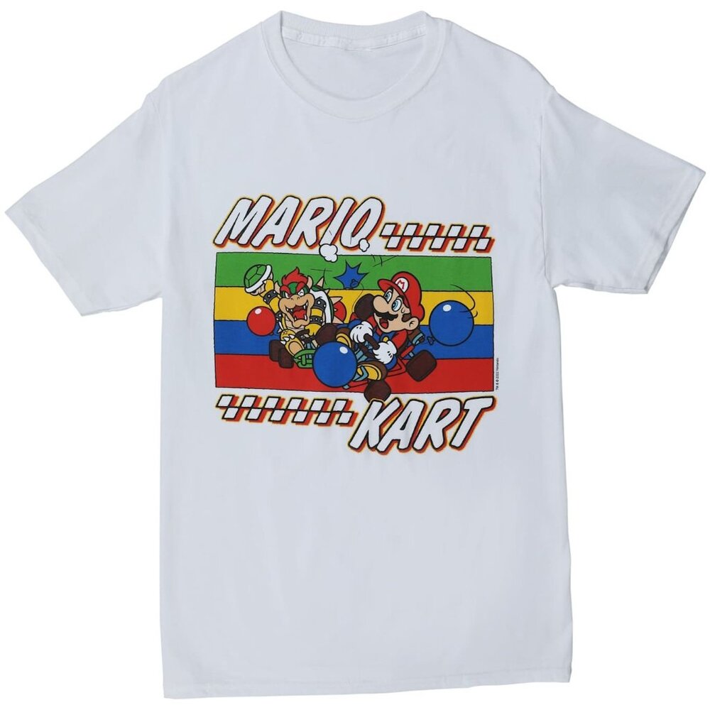 Nintendo Mario Kart Graphic Tee T-Shirt Adult Large LG White NWT Licensed